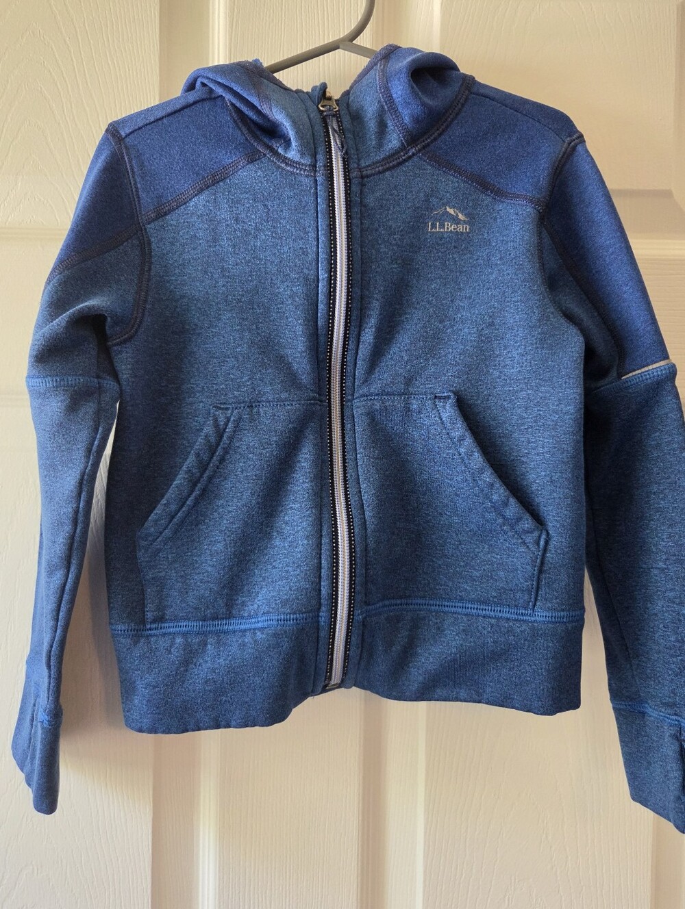 L.L. Bean Kids' Full Zip Heathered Navy Zip-Up Hoodie